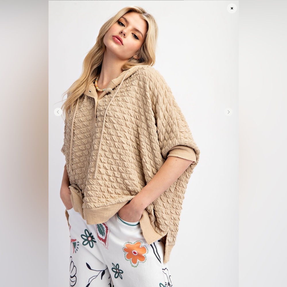 easel puff textured hoodie